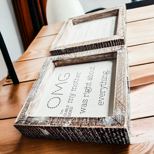 Funny Double Sided 6 Inch Wooden Mom Sign Desk Plaque Home Decor Gift For Mother