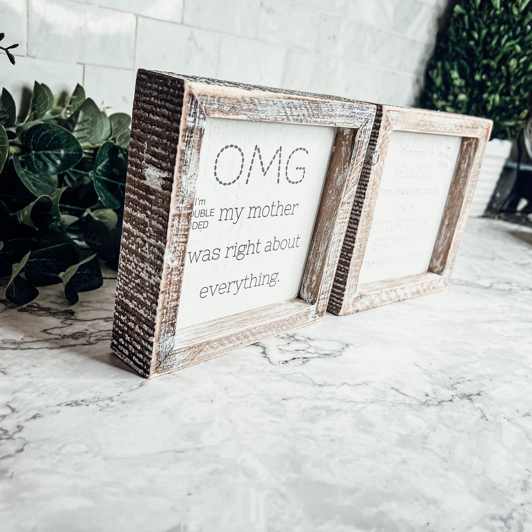 Funny Double Sided 6 Inch Wooden Mom Sign Desk Plaque Home Decor Gift For Mother