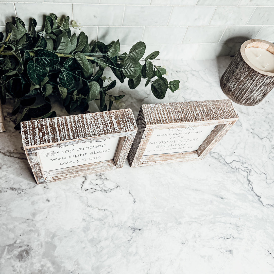 Funny Double Sided 6 Inch Wooden Mom Sign Desk Plaque Home Decor Gift For Mother