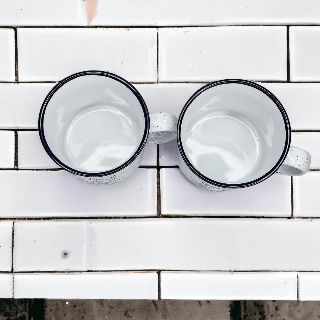 Hot Mess Express Oversized Campfire Mug Black Rim Limited Edition, Double-Sided