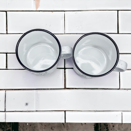 Hot Mess Express Oversized Campfire Mug Black Rim Limited Edition, Double-Sided