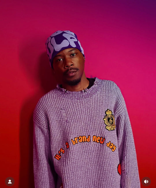 RODRI Heavy Gauge Ripped Knit Sweater with patches