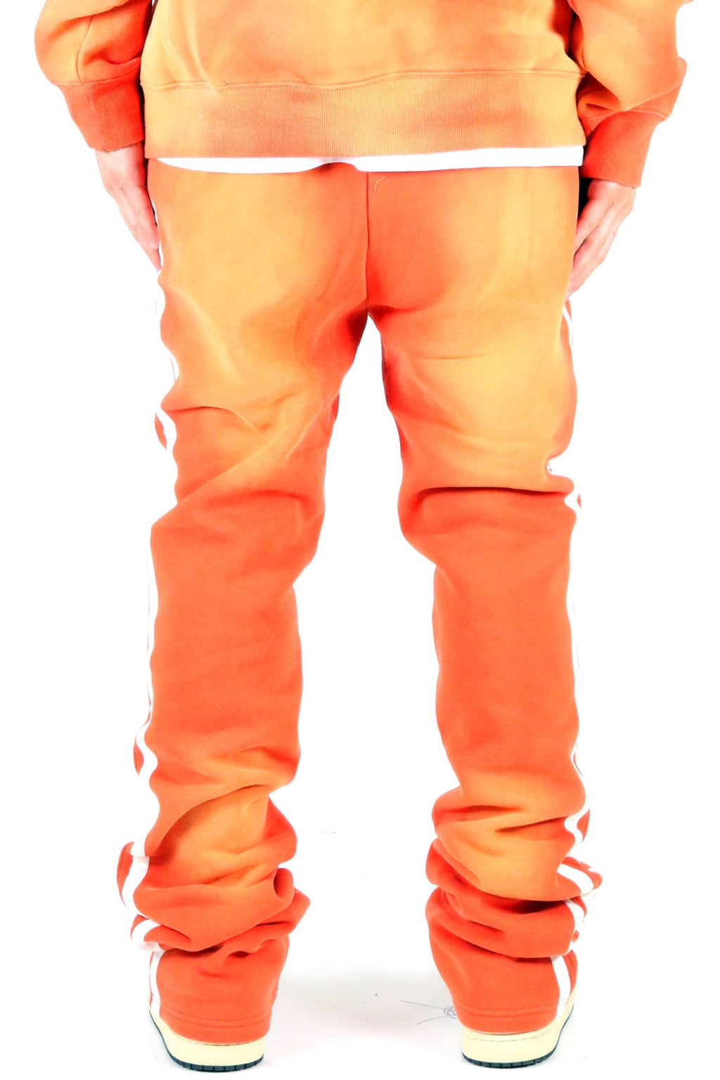 MARMA Heavy weight brushed vintage washing skinny flare stacked pants