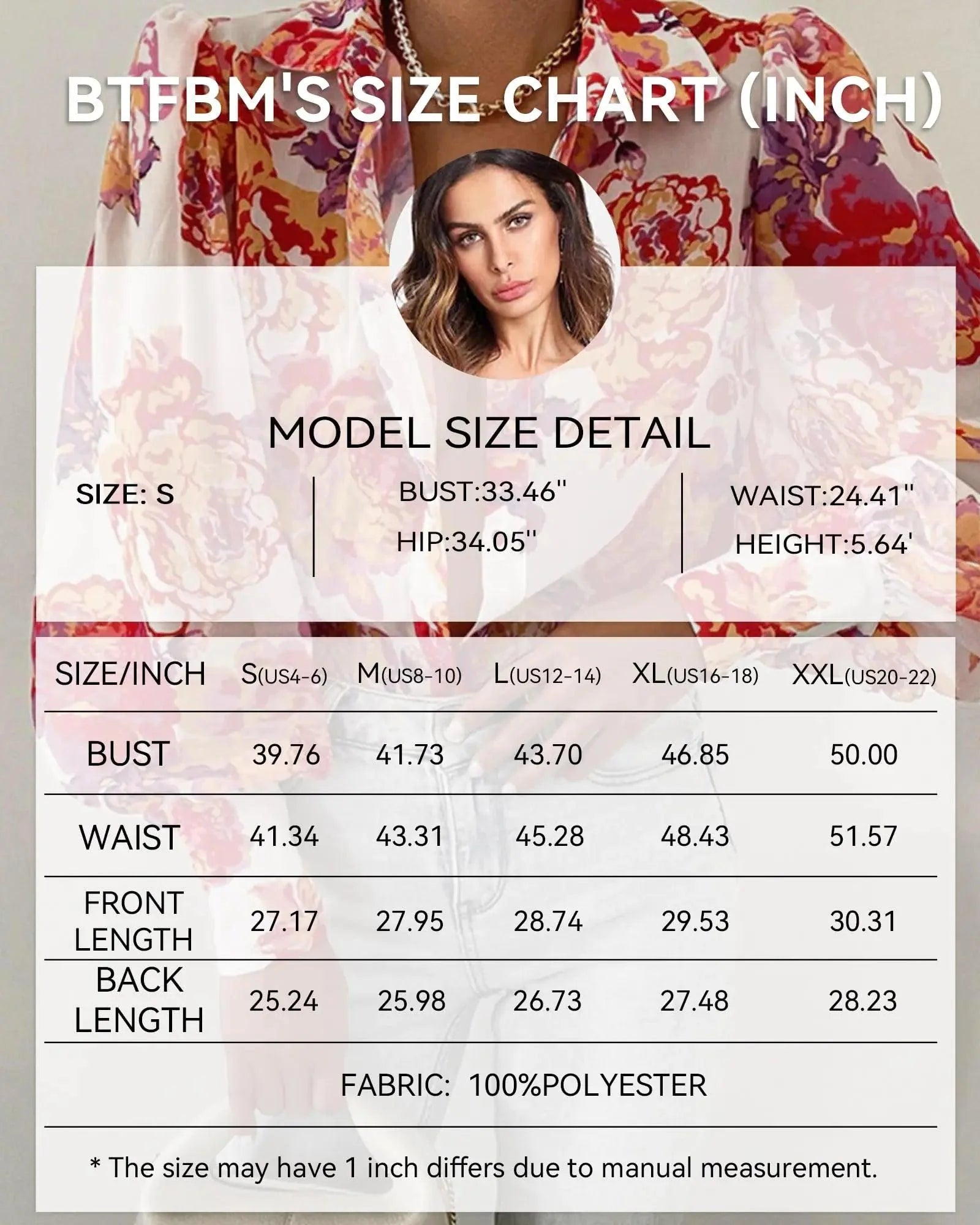 BTFBM Women's Boho V-Neck Button-Down Blouse