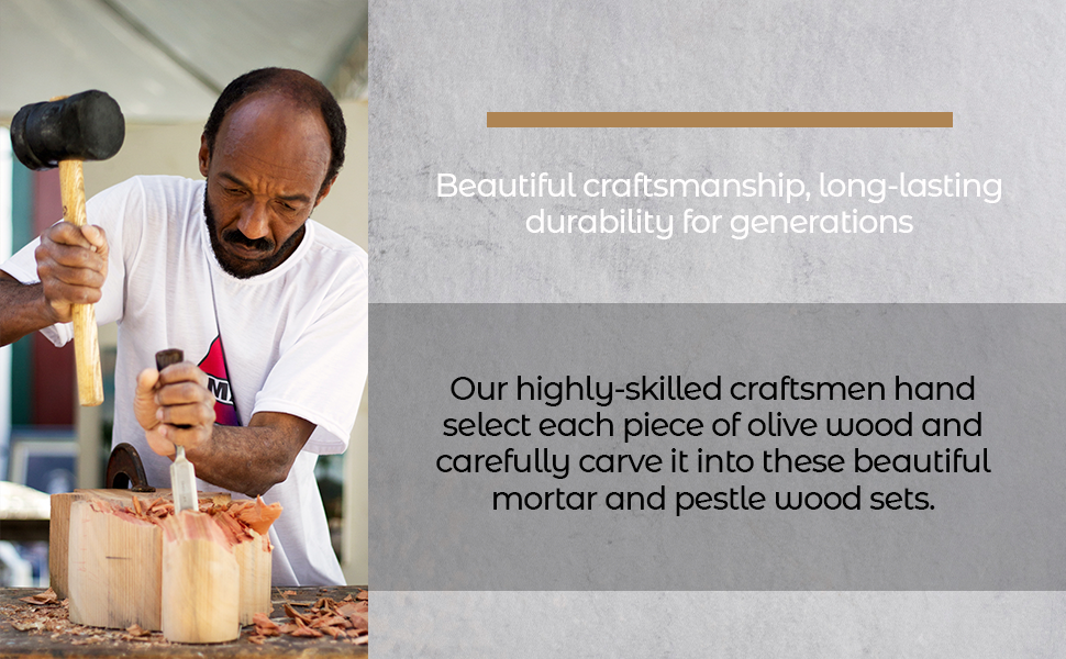 Olive Wood Mortar Pestle Rustic Handmade Kitchen Grinder For Spices