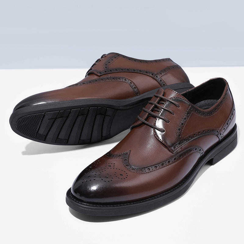 Fashion New Brogue Leather Shoes Men's