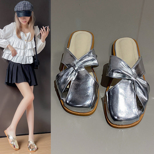 Fashion Square Toe Slippers Women's Summer Comfortable Flats