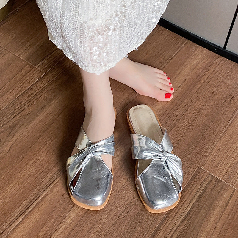 Fashion Square Toe Slippers Women's Summer Comfortable Flats