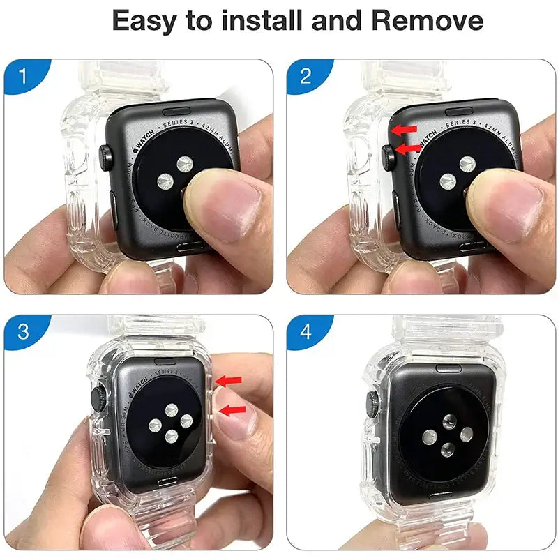 Apple Watch Clear Silicone Band - Durable Comfortable Strap