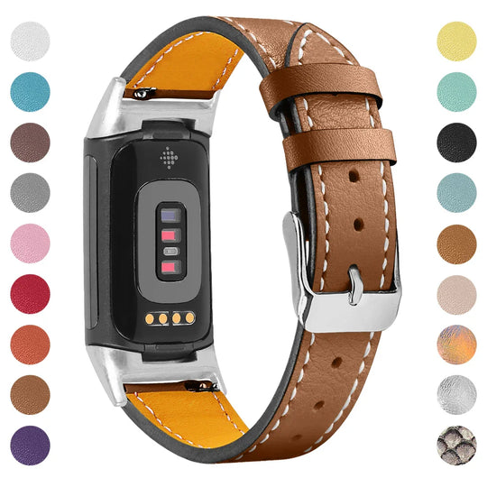 Fitbit Charge 5 6 Leather Strap - Stylish and Comfortable