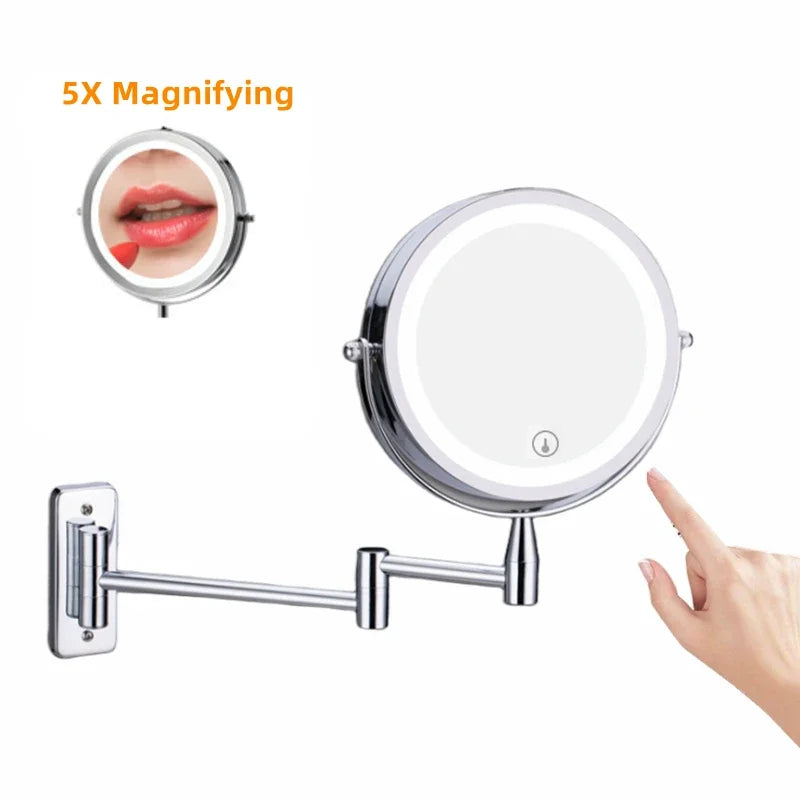 DecorBites™ LED Light Makeup Mirror 10X Magnification Double Side Touch Dimming