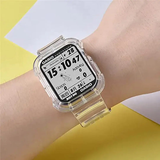 Apple Watch Clear Silicone Band - Durable Comfortable Strap