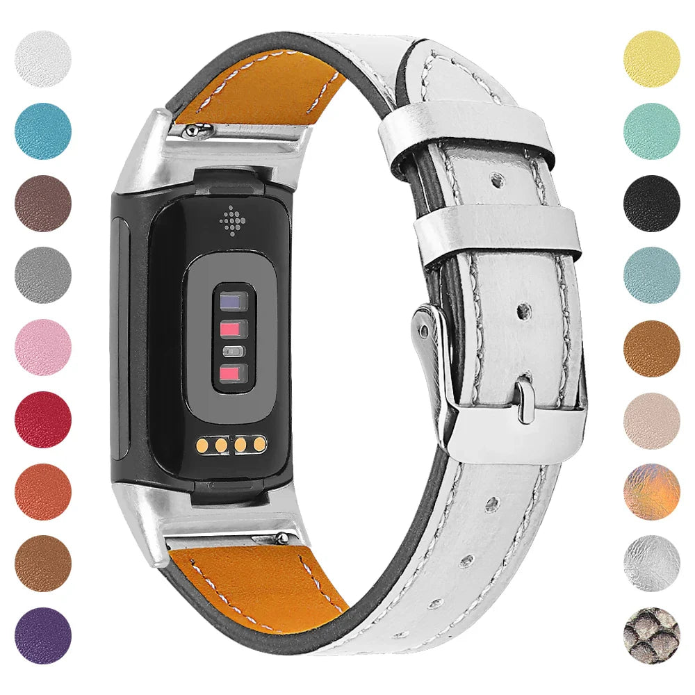Fitbit Charge 5 6 Leather Strap - Stylish and Comfortable