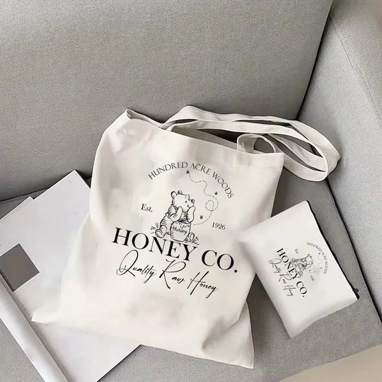 Cute Winnie The Pooh Women's Casual tote bag Disney reusable shopping bag Women's travel portable tote bag Winnie the Pooh tote