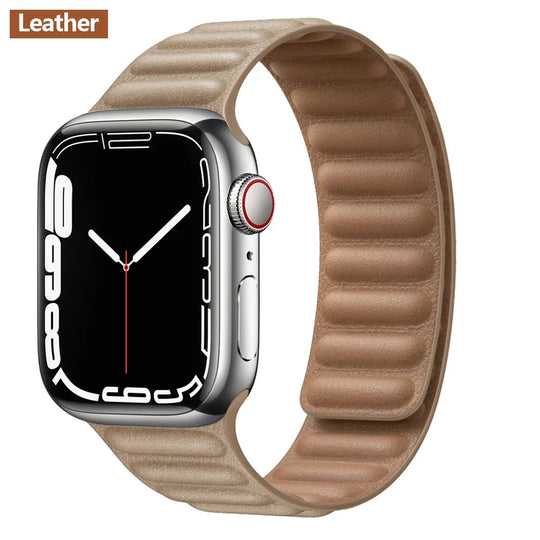 Apple Watch Leather Band - Premium Magnetic Loop Strap