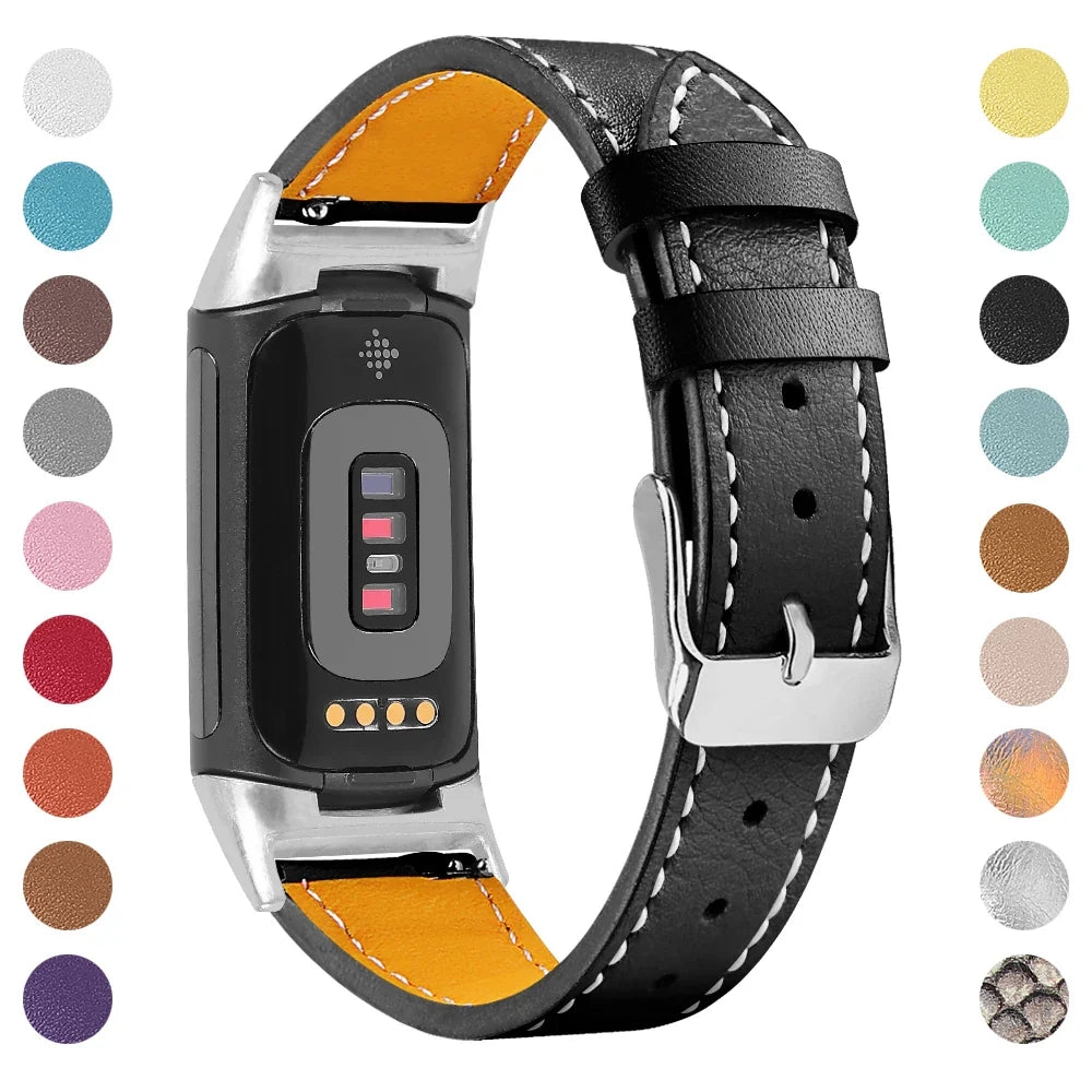Fitbit Charge 5 6 Leather Strap - Stylish and Comfortable