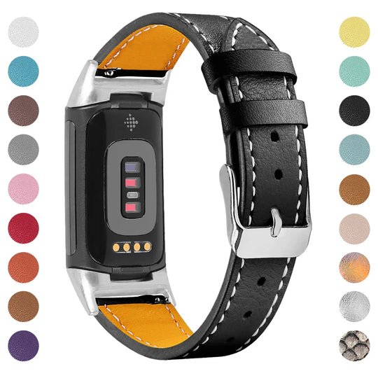 Fitbit Charge 5 6 Leather Strap - Stylish and Comfortable