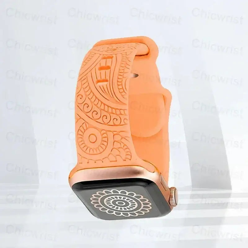 Apple Watch Silicone Strap - Stylish, Engraved Design