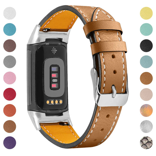 Fitbit Charge 5 6 Leather Strap - Stylish and Comfortable