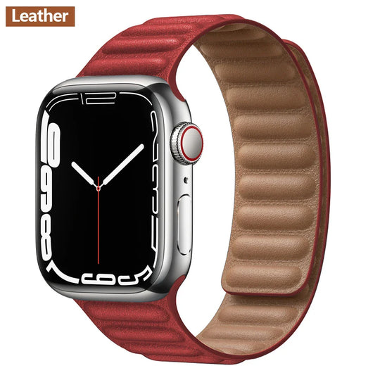 Apple Watch Leather Band - Premium Magnetic Loop Strap