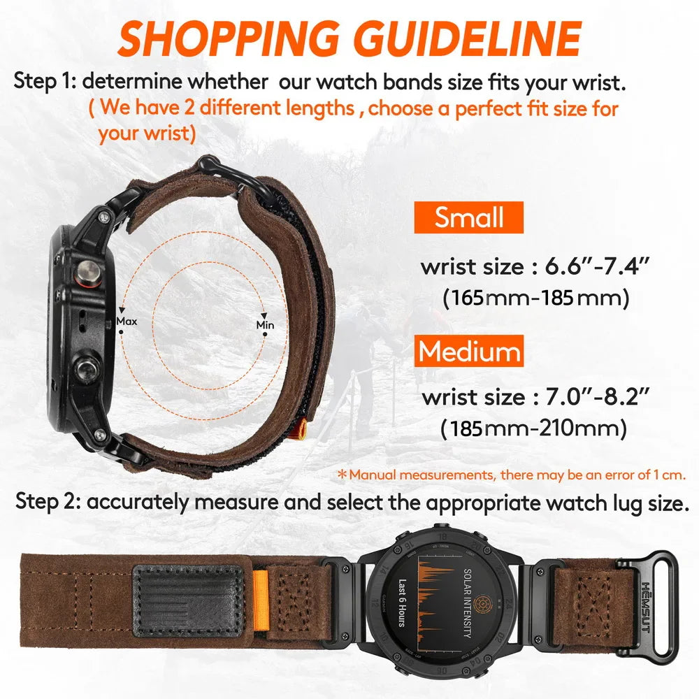 Leather Loop Velcro Garmin Straps - Quickfit