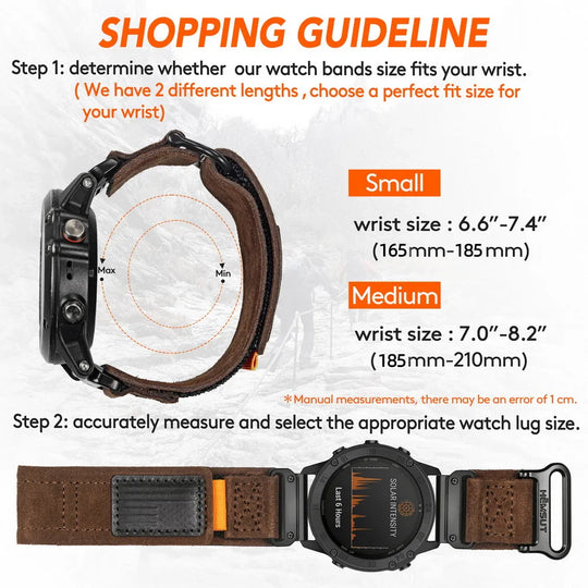 Leather Loop Velcro Garmin Straps - Quickfit