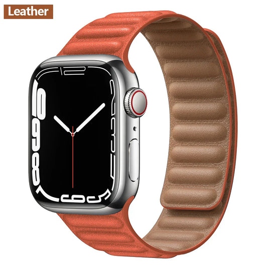 Apple Watch Leather Band - Premium Magnetic Loop Strap