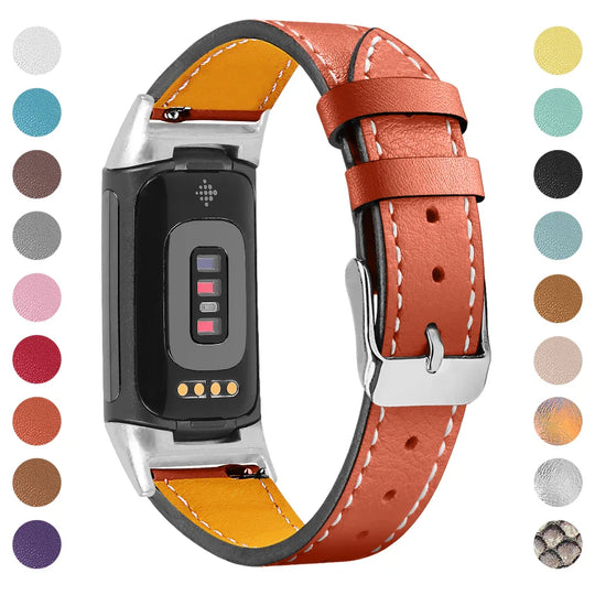Fitbit Charge 5 6 Leather Strap - Stylish and Comfortable