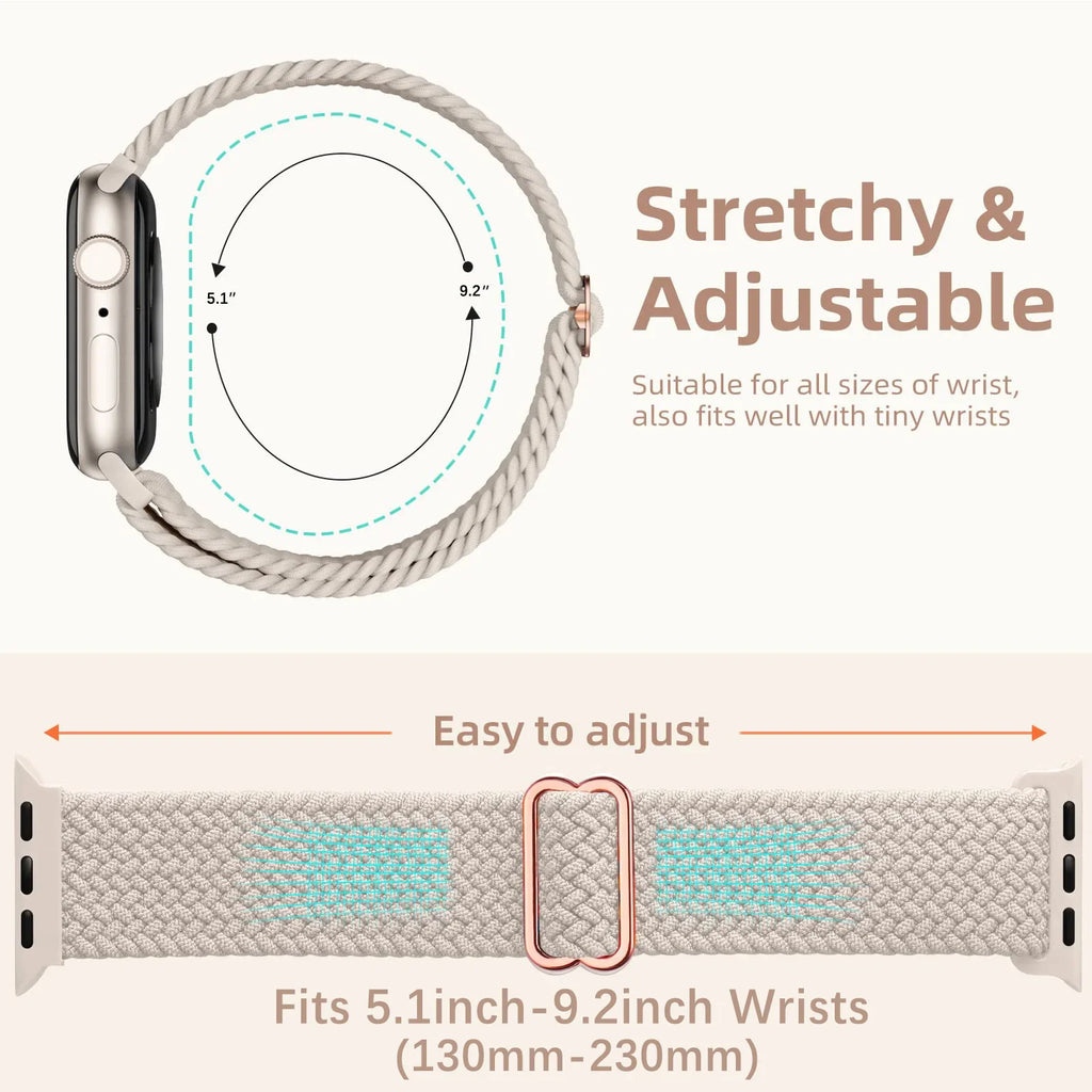 Apple Watch Braided Strap - Soft Elastic Nylon Band