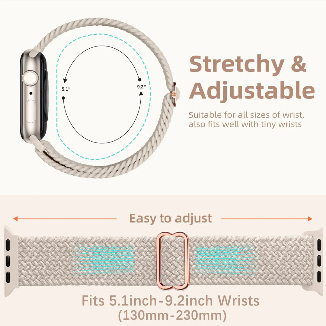 Apple Watch Braided Strap - Soft Elastic Nylon Band