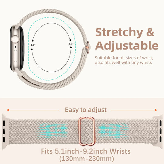 Apple Watch Braided Strap - Soft Elastic Nylon Band