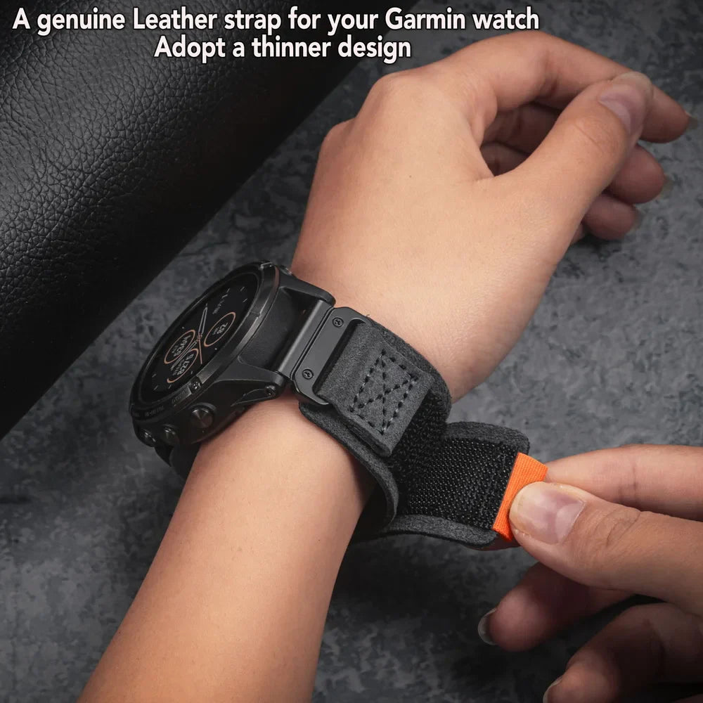 Leather Loop Velcro Garmin Straps - Quickfit