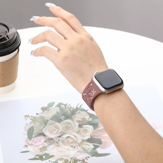 Apple Watch Engraved Silicone Strap - Comfortable Waterproof Band