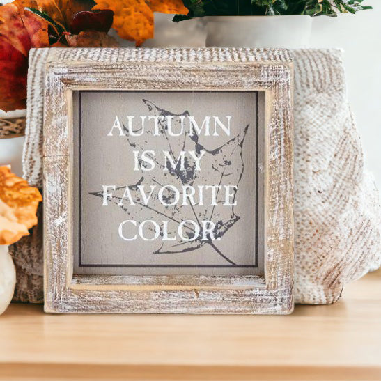 Reversible Double-Sided Fall And Halloween Sign, Autumn Color / Creep It Real