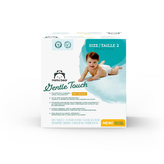 Amazon Brand - Mama Bear Gentle Touch Diapers, Size 5, 132 Count (4 packs of 33)