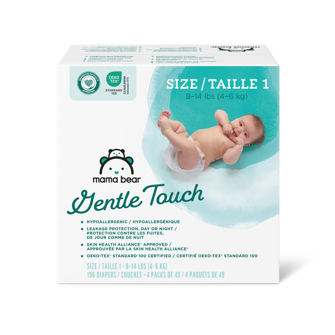 Amazon Brand - Mama Bear Gentle Touch Diapers, Size 5, 132 Count (4 packs of 33)