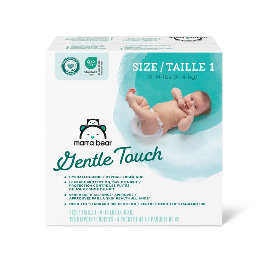 Amazon Brand - Mama Bear Gentle Touch Diapers, Size 5, 132 Count (4 packs of 33)