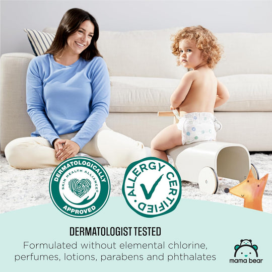 Amazon Brand - Mama Bear Gentle Touch Diapers, Size 5, 132 Count (4 packs of 33)