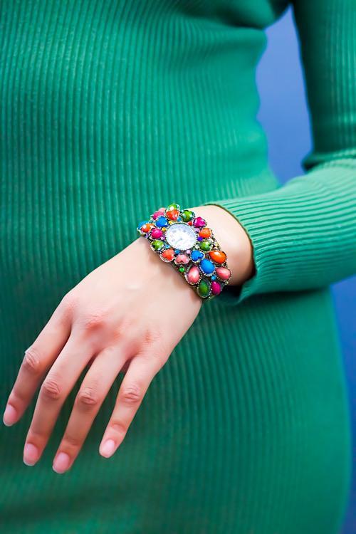 Antique Flamingo Brass Bracelet Boho Vintage Statement