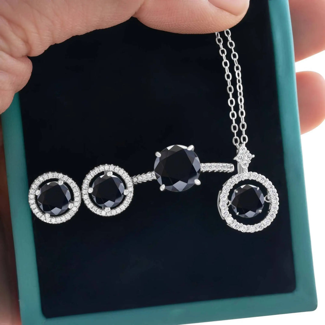 4Ct D Color Moissanite 925 Sterling Jewelry Set Ring Necklace Earrings