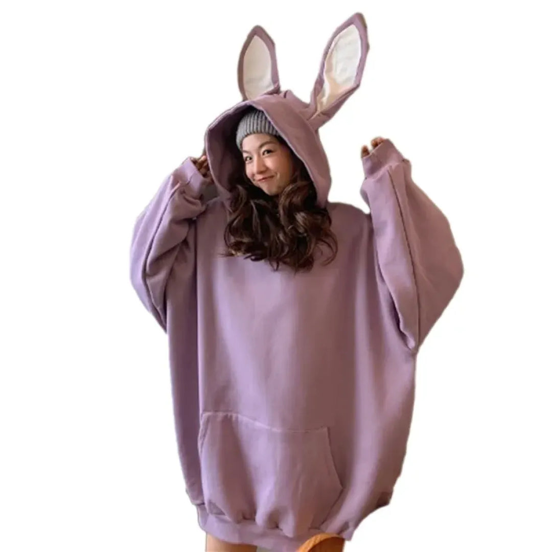 Bunny Ear Women's Hoodie - Cute Rabbit Long Sleeve Top