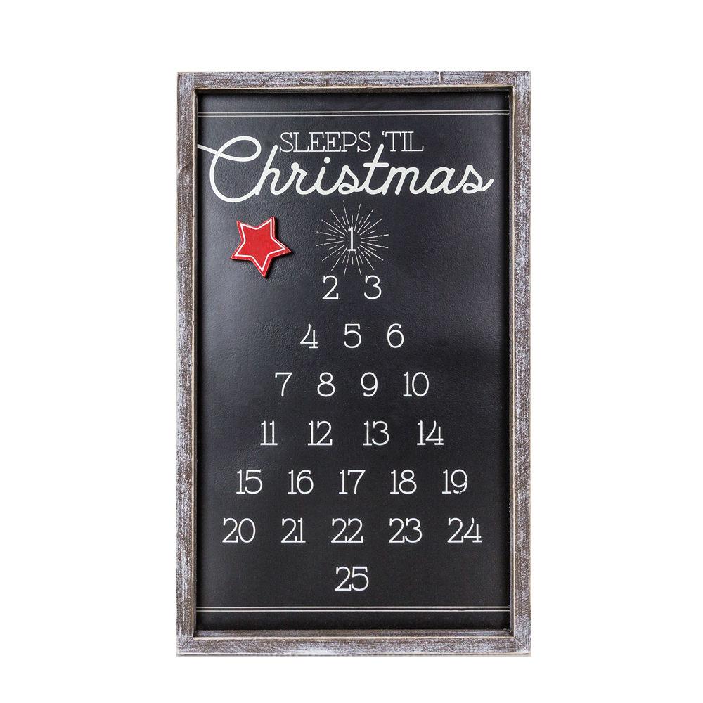 Magnetic Wooden Advent Tree Sign - 'Sleeps Til Christmas' Countdown Decor