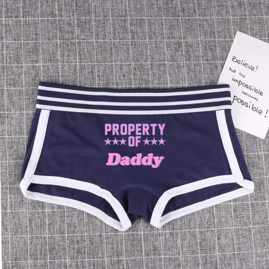 "PROPERTY OF DADDY" BoyShort - Cute Cotton Women's Underwear