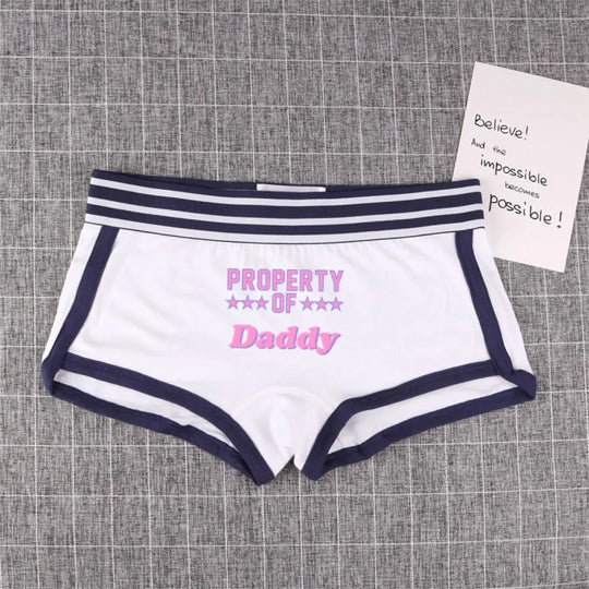 "PROPERTY OF DADDY" BoyShort - Cute Cotton Women's Underwear