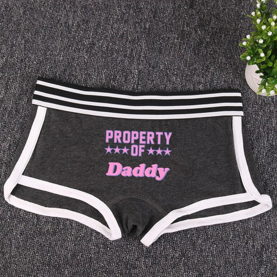"PROPERTY OF DADDY" BoyShort - Cute Cotton Women's Underwear