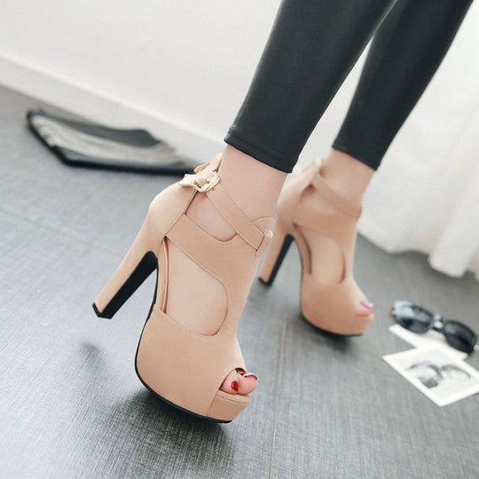 Fish Mouth Heels Roman Women's Stiletto High Heels