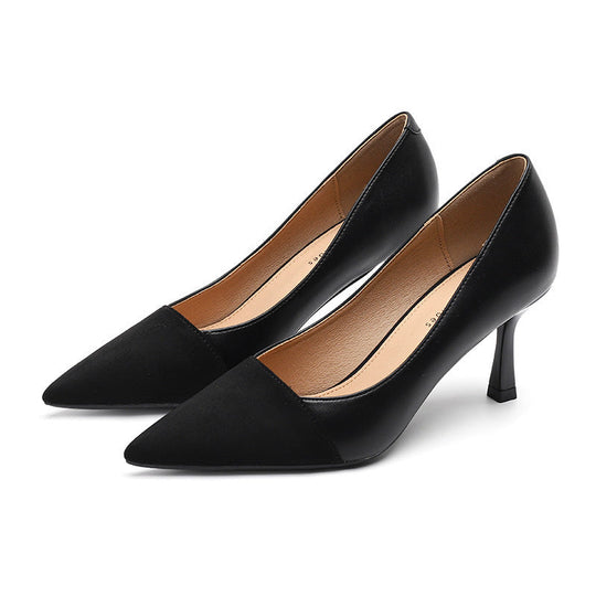 Color-blocking Stiletto Heel Pumps Women's Commuter Shallow Mouth Pointed