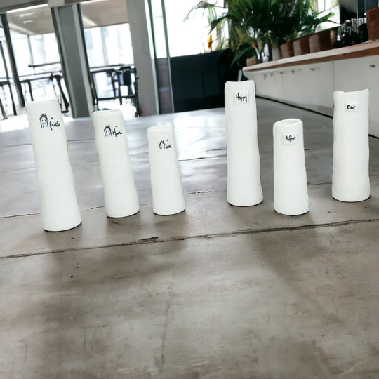 Mini Porcelain Vase Gift Set 3 White Glazed Bud Vases In Gift Box