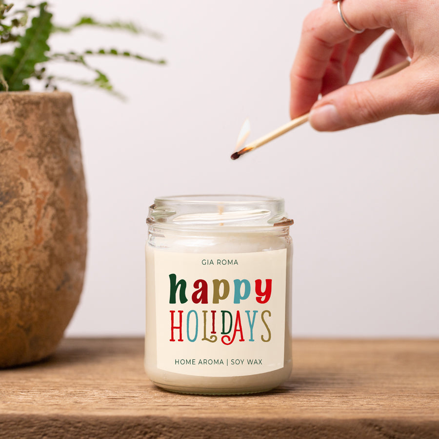 Pine Orange Holiday Candle 9oz Soy, Fresh Christmas Tree, Birch Vetiver