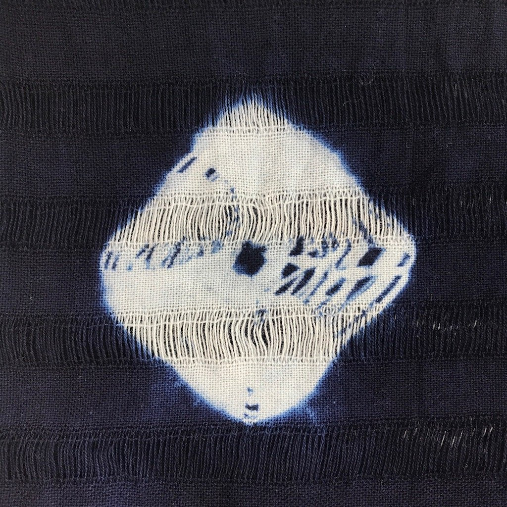 Indigo Cotton Stripe Scarf Oversized Lightweight Hand-Dyed Travel Wrap 25x59